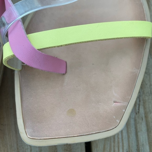 Dolce Vita Isa Strappy Neon Square Toe Slip On Sandals - Picture 8 of 8
